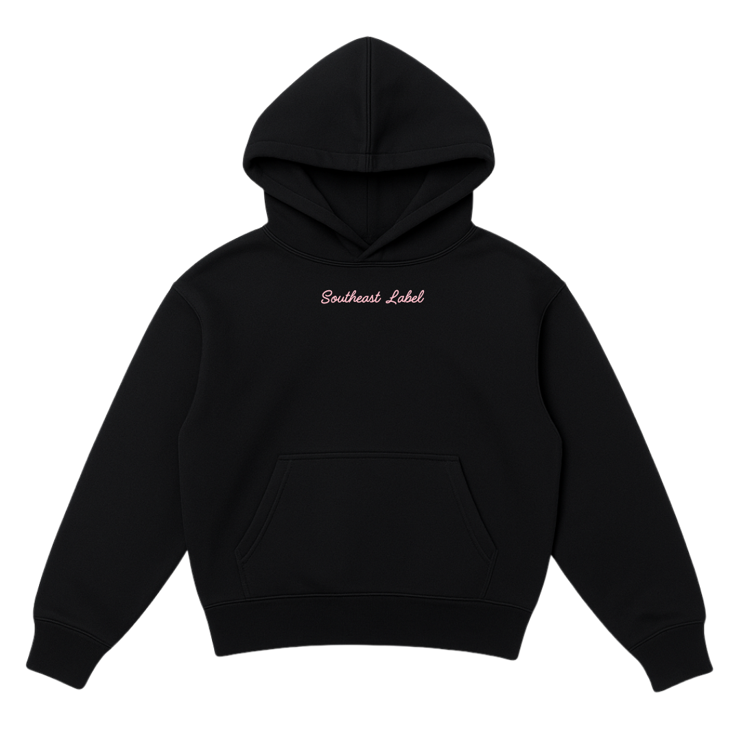 Black Hoodie - (Pink Logo)