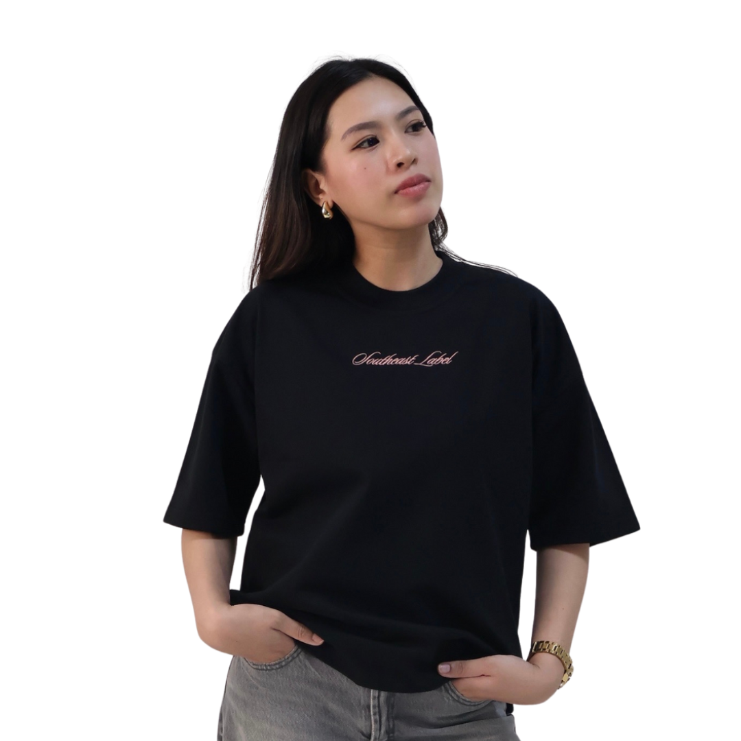 Boxy Logo Tee - (Pink Logo)