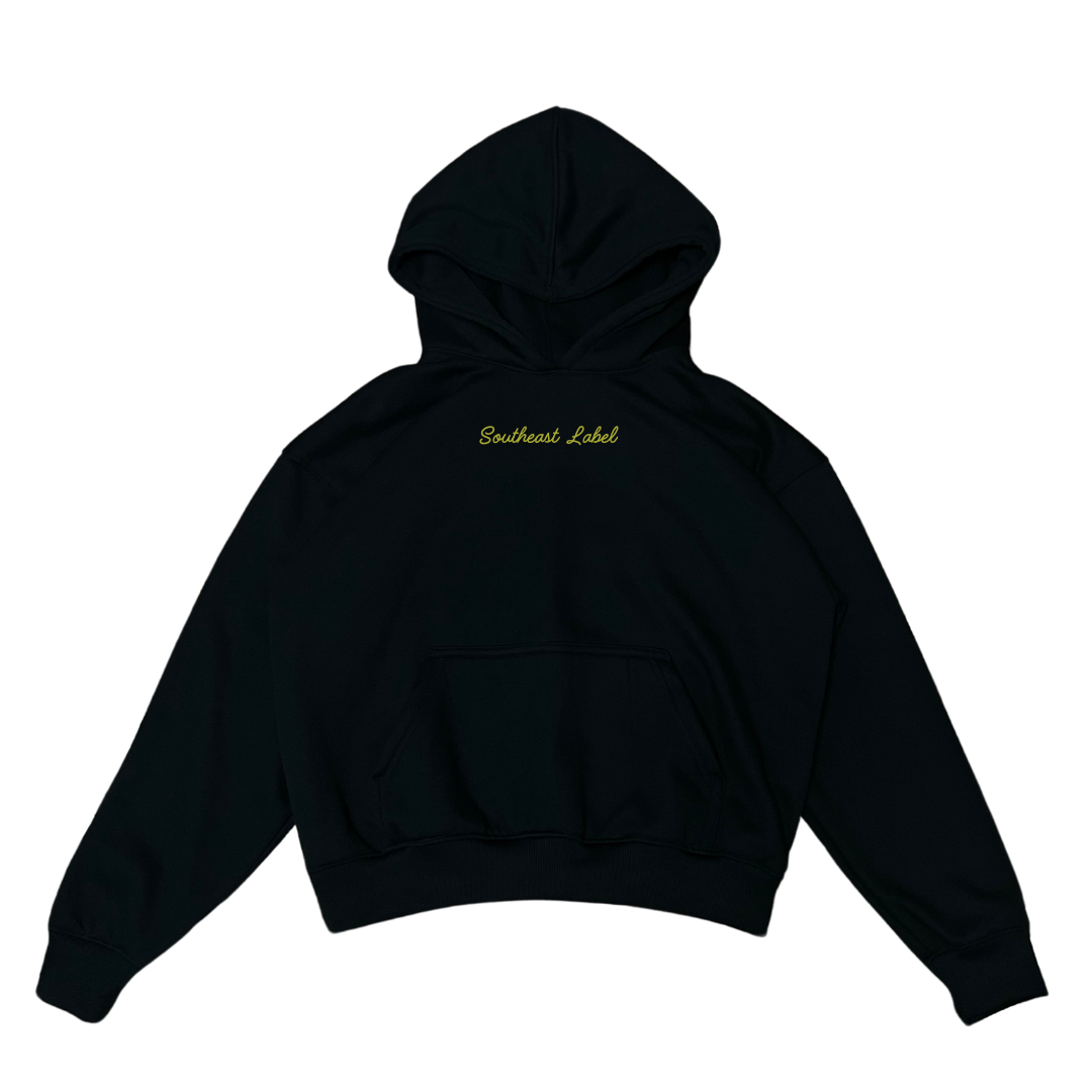 Black Hoodie - (Yellow Logo)