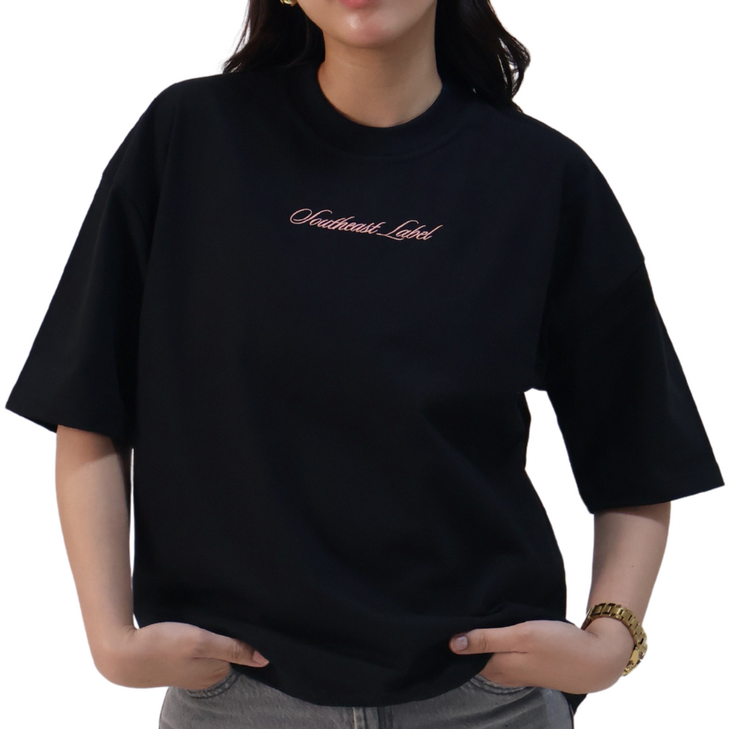 Boxy Tee - Pink Logo