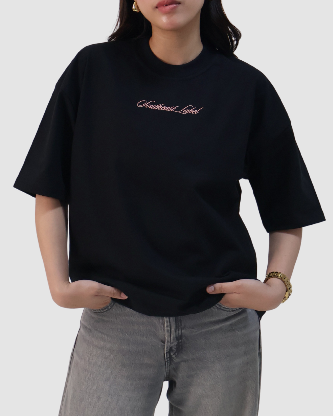 Boxy Logo Tee - (Pink Logo)